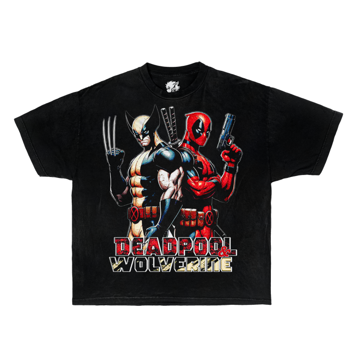 Wolverine Dead Pool Boxy Vintage Shirt Graphic Comic Bootleg Shirts Oversized Streetwear Y2K Neniom