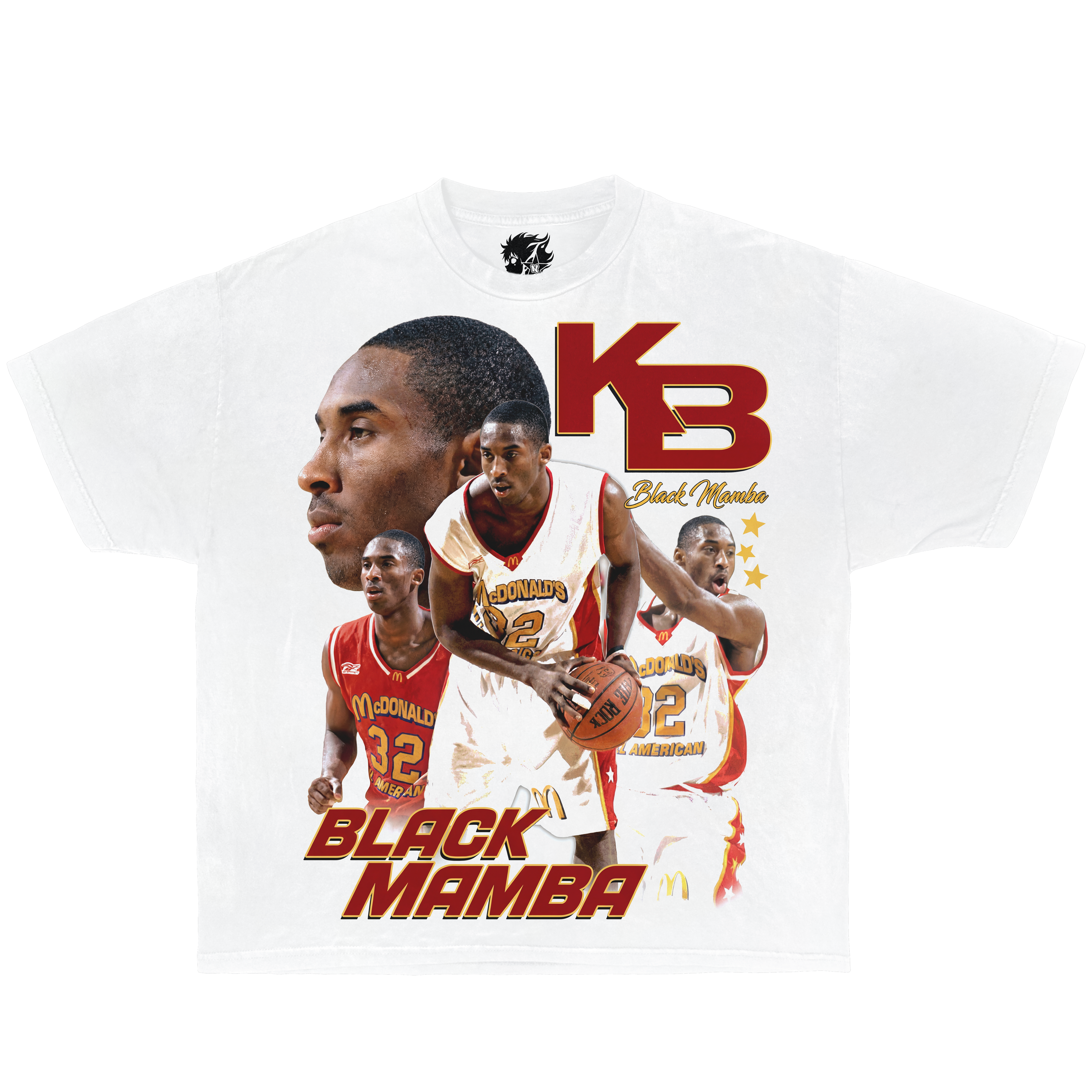 Kobe Bryant McDonalds League Oversized Boxy T-shirt Streetwear Y2K Vintage - Neniom