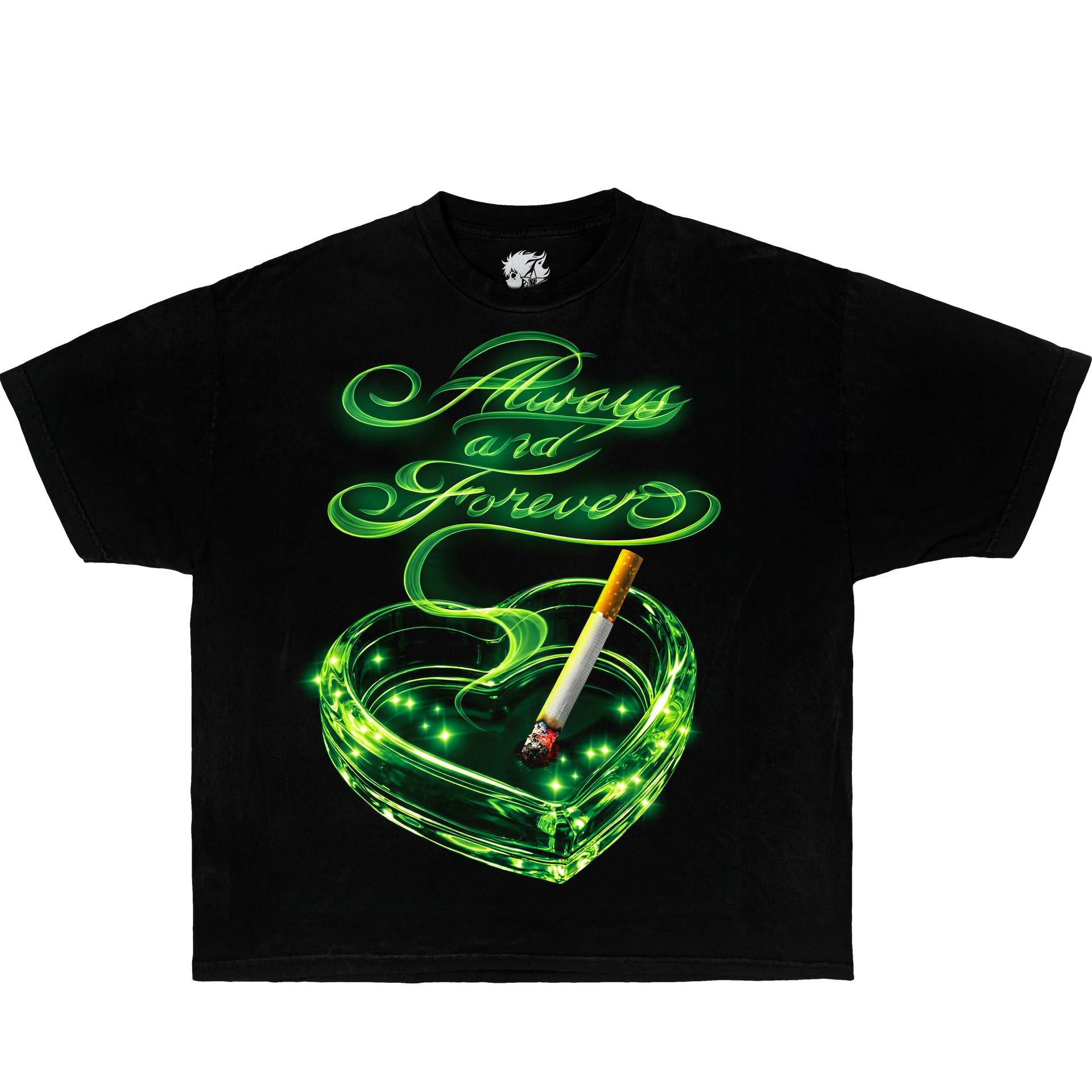 Always & Forever Graphic Tee – Neon Heart Ashtray Streetwear Shirt
