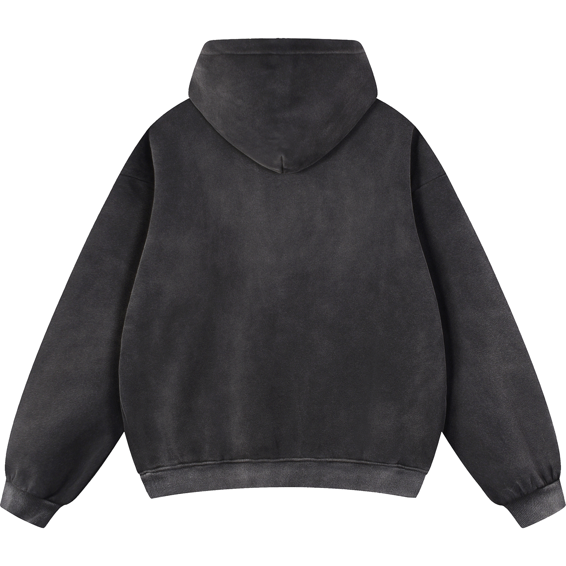 Black Eclipse Track Sun Fade Hoodie Contrast Tape Fleece Streetwear Oversized Y2K Tracksuit Set