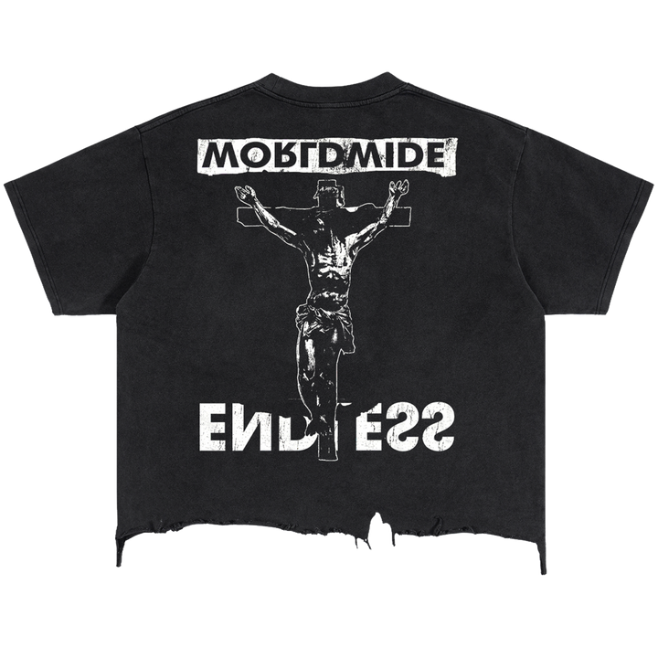 Endless Worldwide Vintage Oversized Boxy T-shirt Streetwear Double Graphic Y2K - Neniom