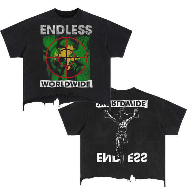 Endless Worldwide Vintage Oversized Boxy T-shirt Streetwear Double Graphic Y2K - Neniom