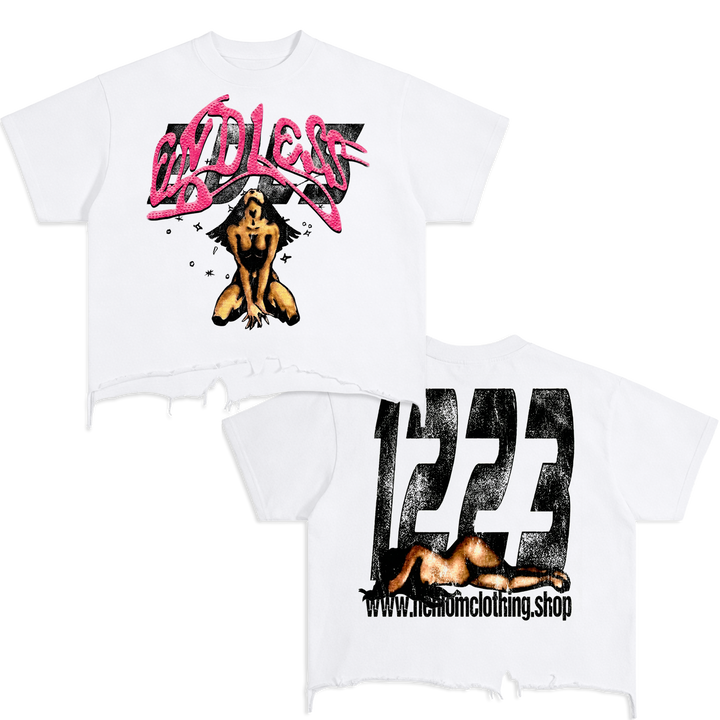 Endless Time Vintage Oversized Boxy T-shirt Streetwear Double Graphic Y2K - Neniom