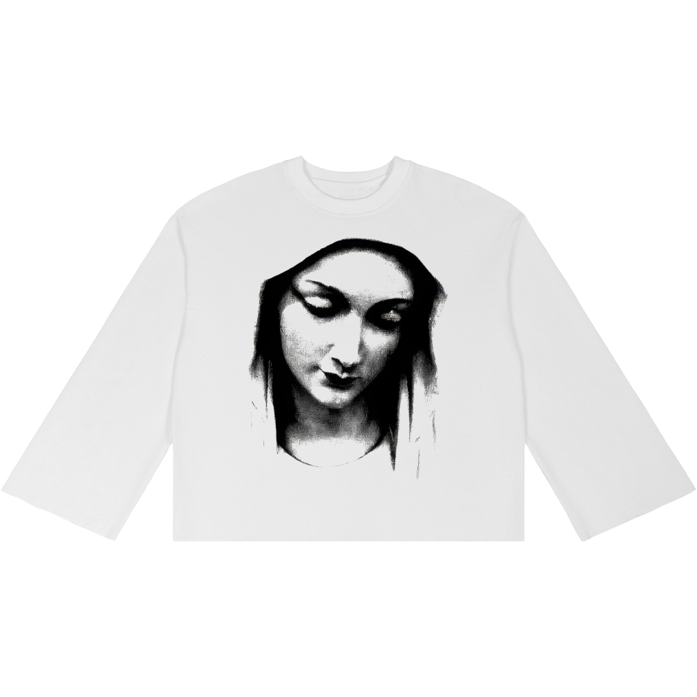 Madonna Waffle Raw Edge Sweater Long sleeve