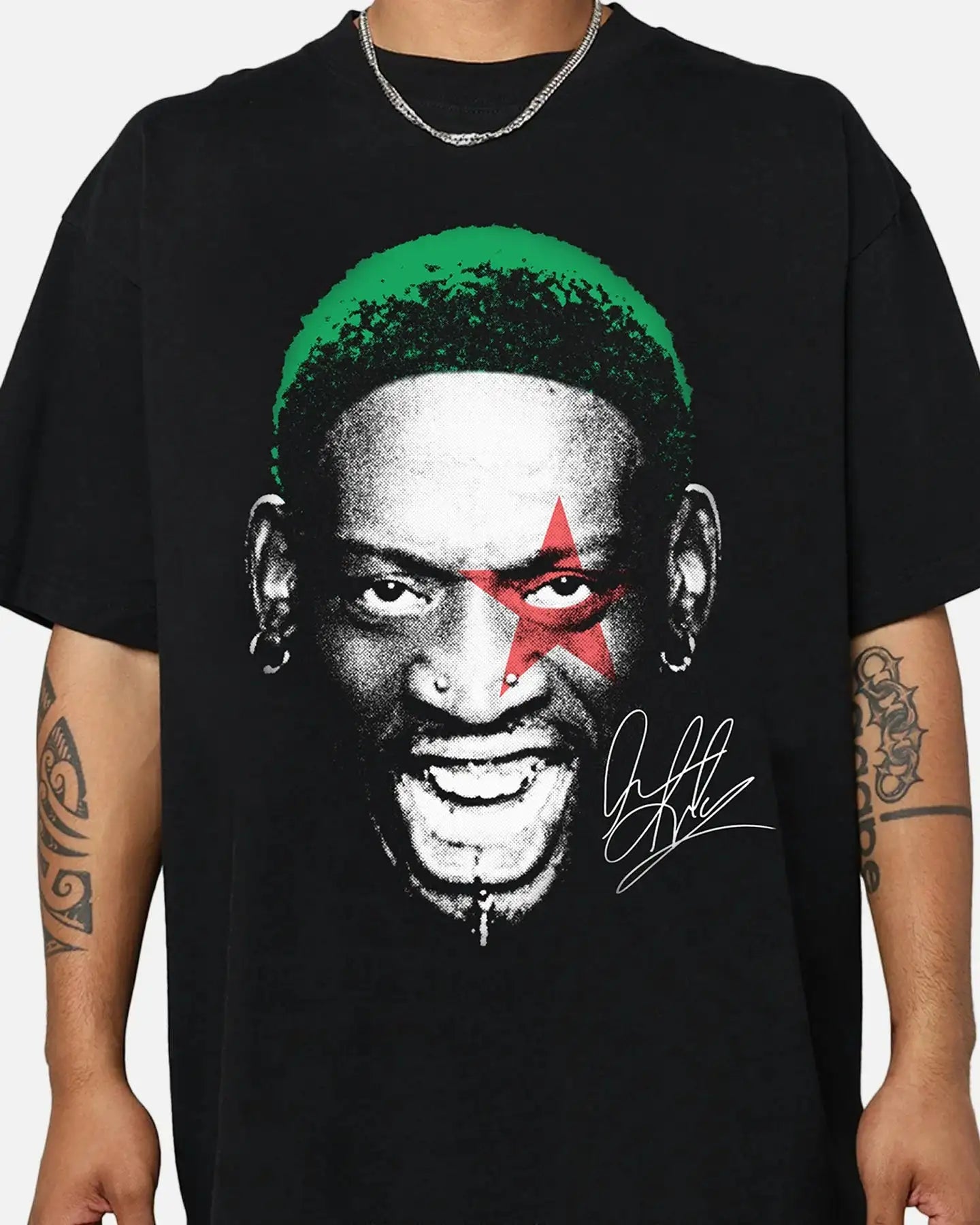 Dennis Rodman Signature Big Head Graphic Boxy Vintage Shirt Streetwear Y2K Unisex Oversized Retro Neniom