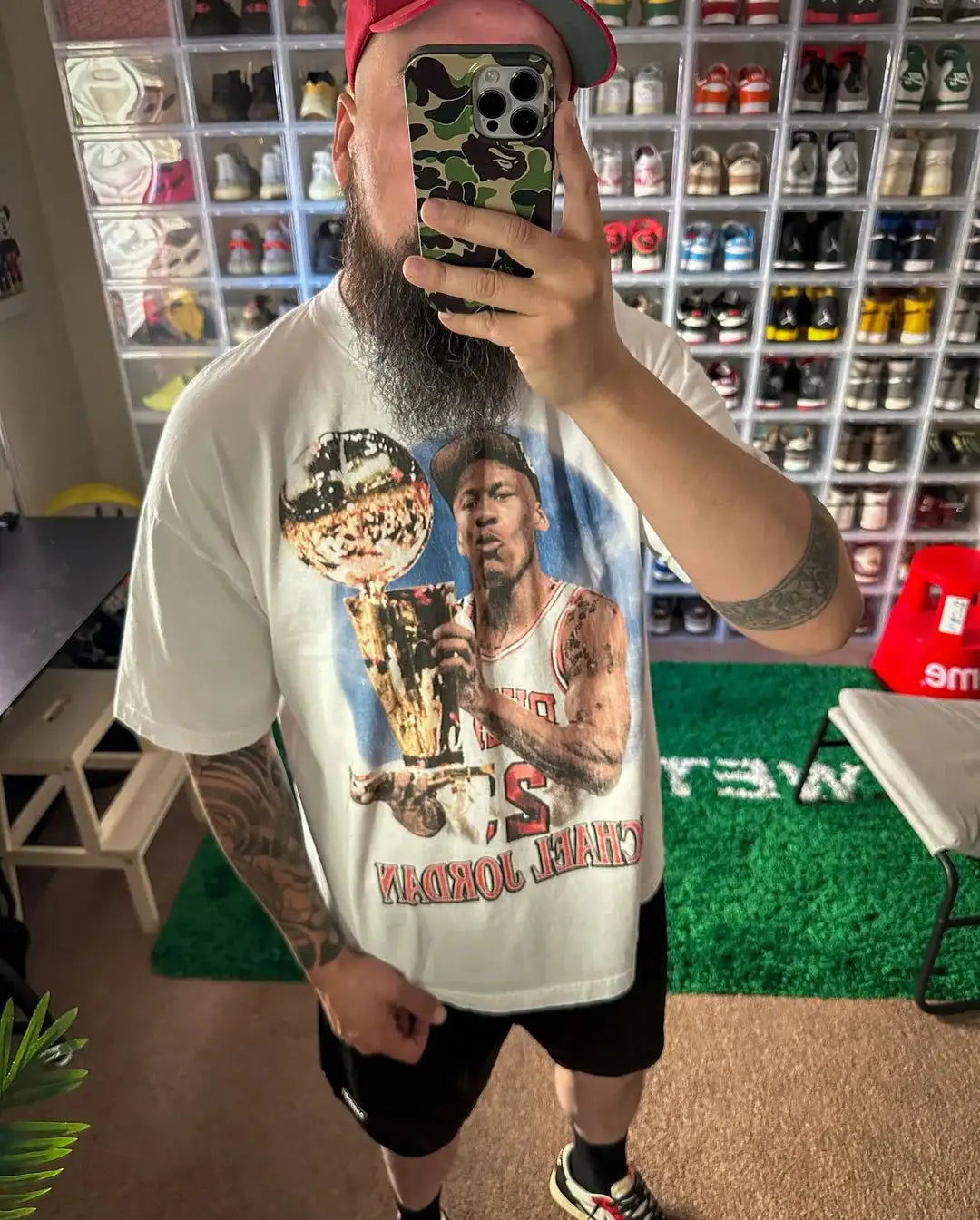 MJ JORDAN The Goat Seat Boxy Vintage Graphic Basketball Tee Streetwear Y2K Neniom
