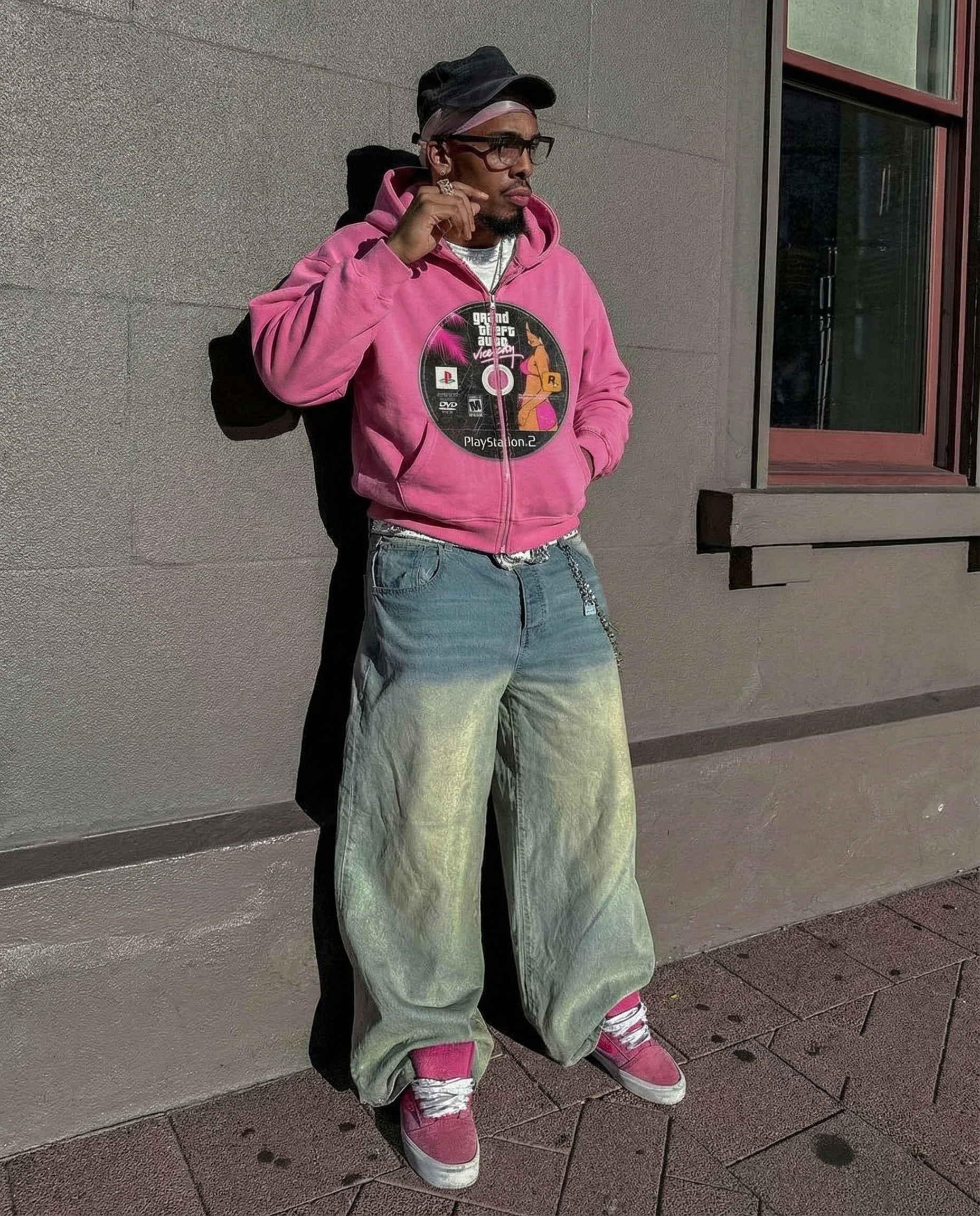 GTA Vice City Game Disc Cropped Zip-Up Boxy Hoodie | Streetwear Hoodies | Y2K Video Game Hooded Sweatshirt | Unisex Graphic Zip Ups | Oversized - Neniom
