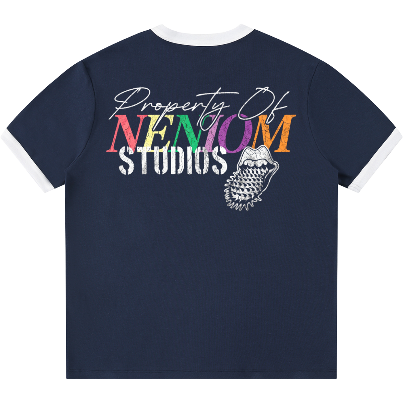 "I Love Property of NENIOM" Distressed Ringer Streetwear Tee