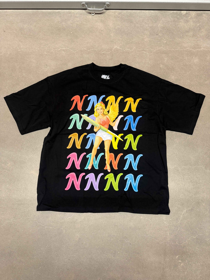 Multicolor Bullet Train Boxy Vintage Shirt Graphic Unisex Tees Oversized Streetwear Y2K