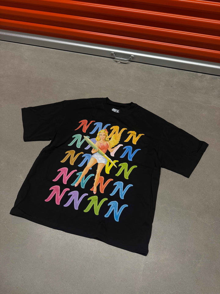 Multicolor Bullet Train Boxy Vintage Shirt Graphic Unisex Tees Oversized Streetwear Y2K