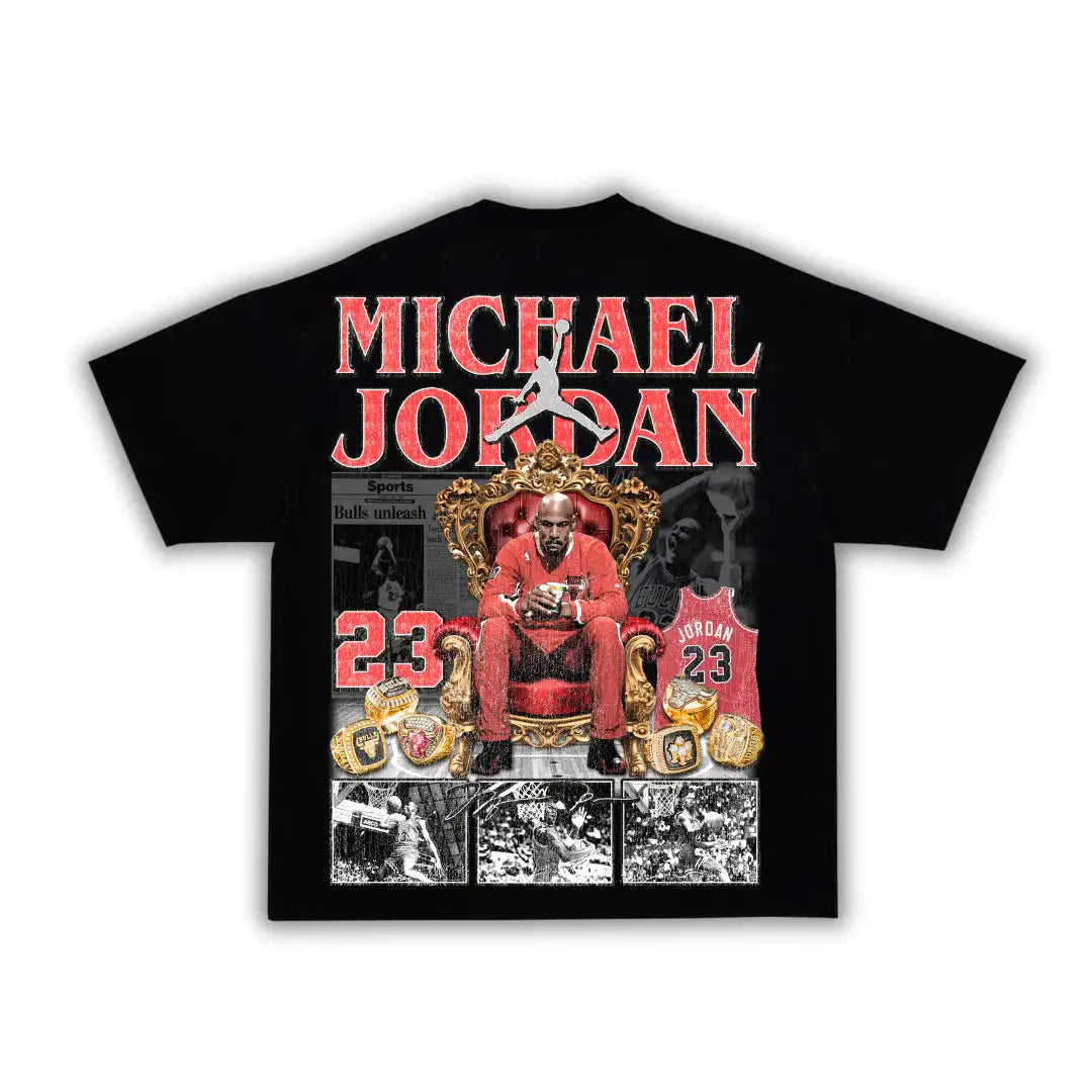 MJ JORDAN The Goat Seat Boxy Vintage Graphic Basketball Tee Streetwear Y2K Neniom