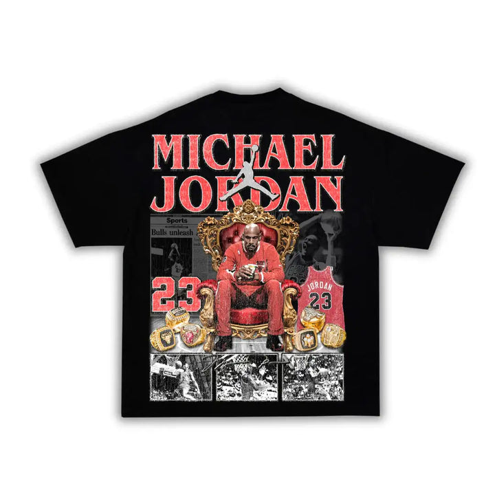 MJ JORDAN The Goat Seat Boxy Vintage Graphic Basketball Tee Streetwear Y2K Neniom