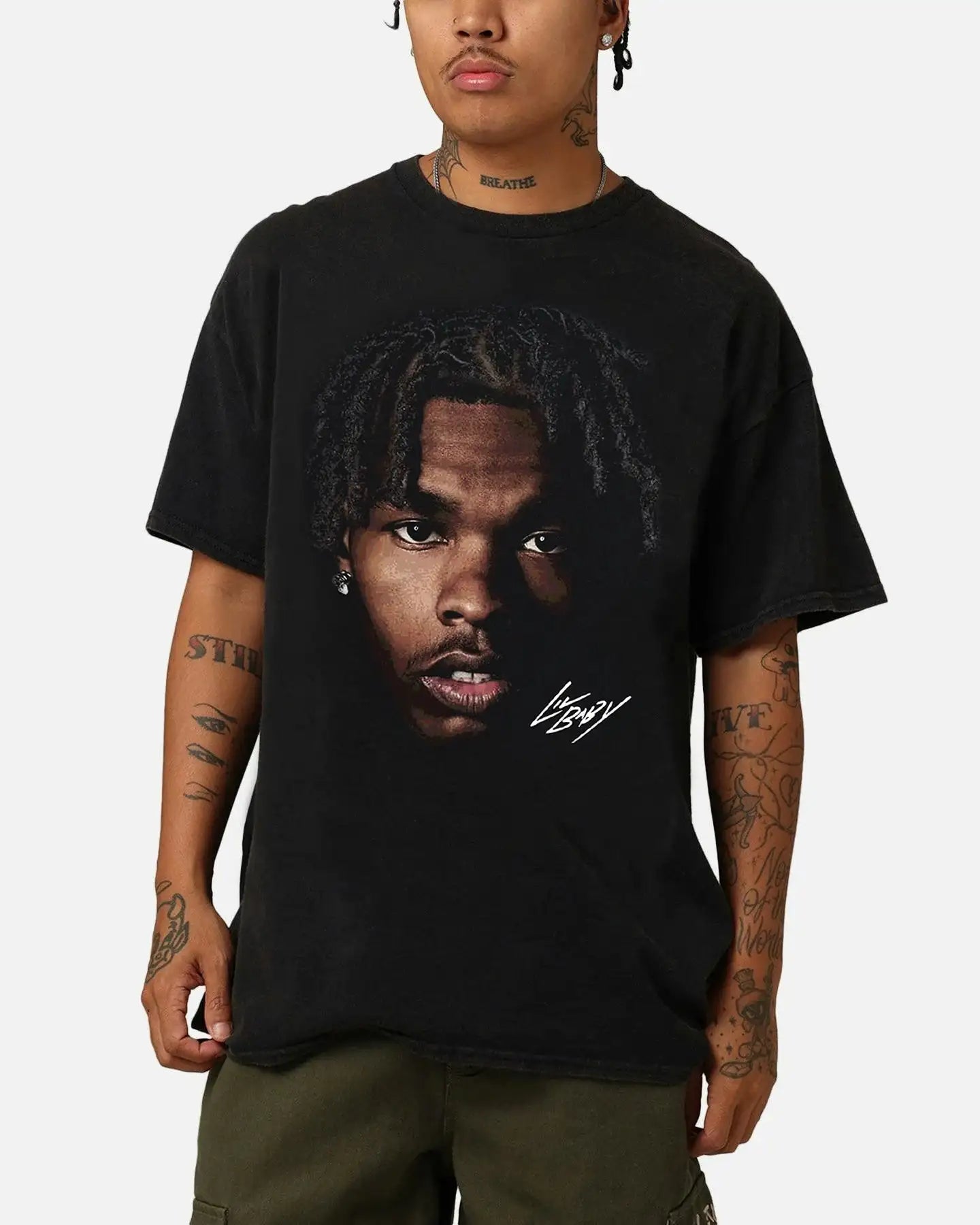 Lil Baby Big Face Boxy Vintage Shirt Graphic Basketball Tee Streetwear Y2K Neniom