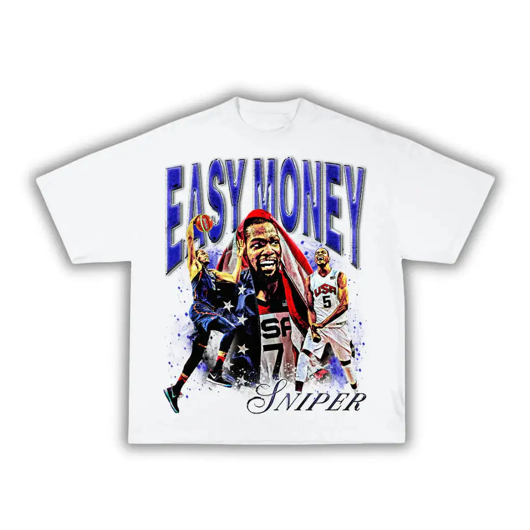 Easy Money KD Durant Boxy Vintage Graphic Basketball Tee Streetwear Y2K Neniom