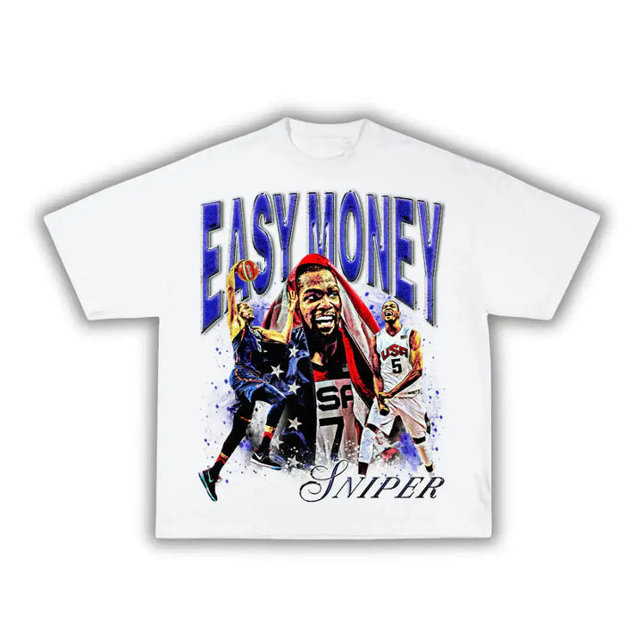 Easy Money KD Durant Boxy Vintage Graphic Basketball Tee Streetwear Y2K Neniom