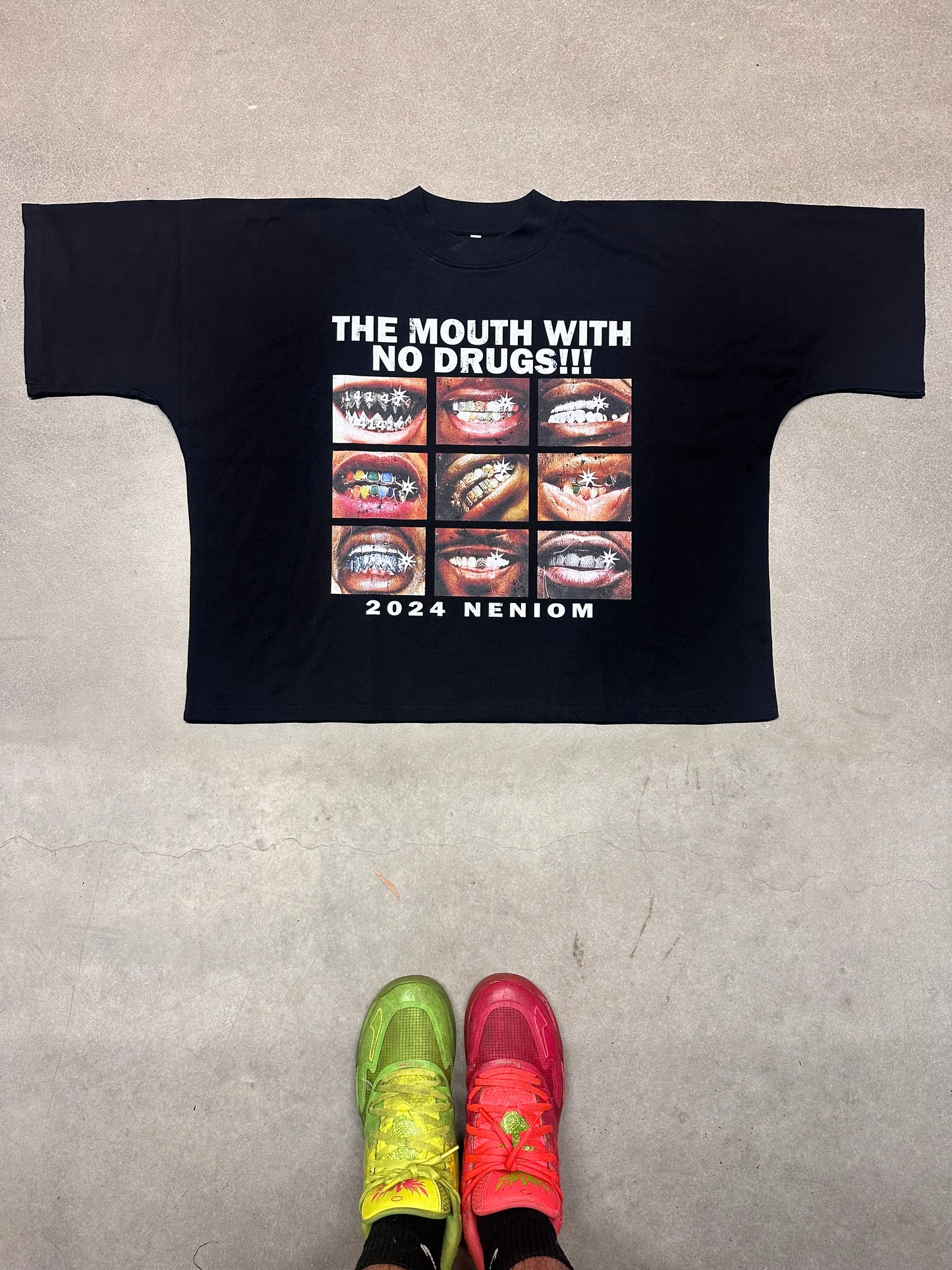 No Drugs Mouth Garment Boxy Shirt Streetwear Y2K