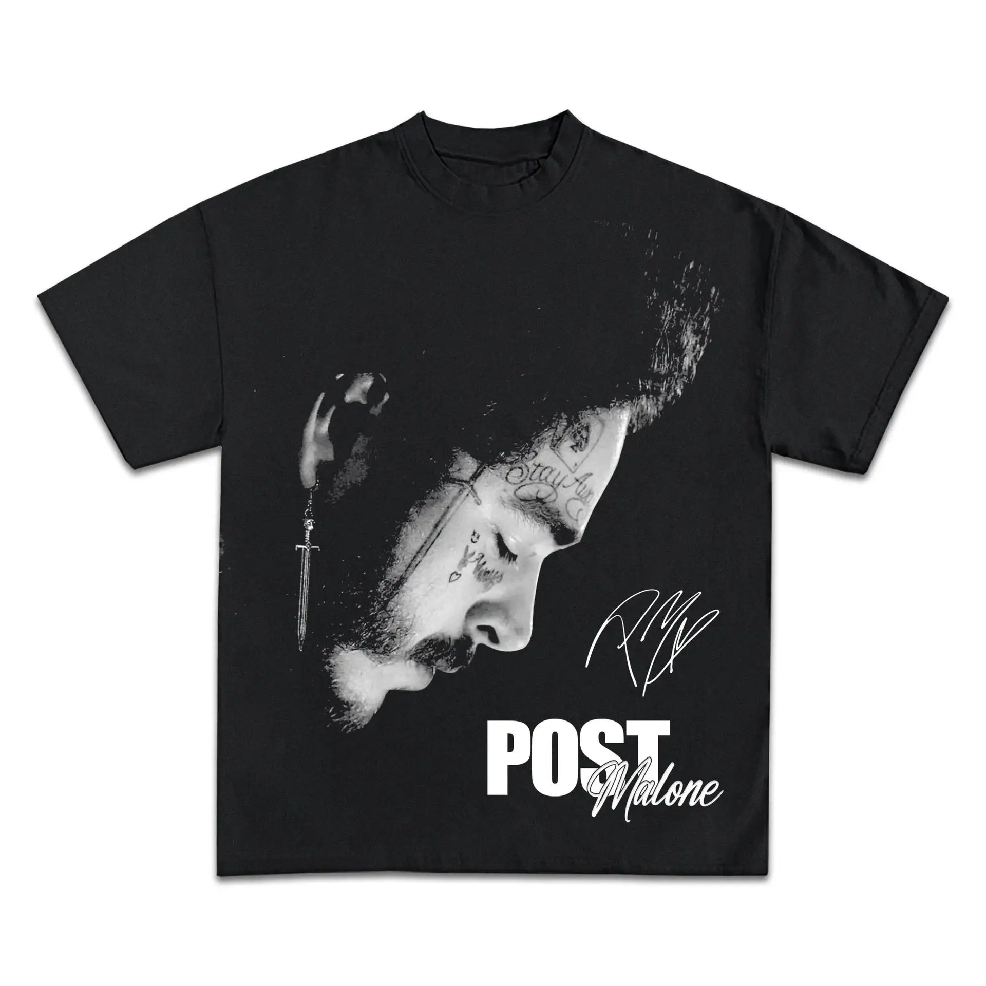 Post Malone Boxy Vintage Shirt Graphic Rap Tee Streetwear Y2K Neniom