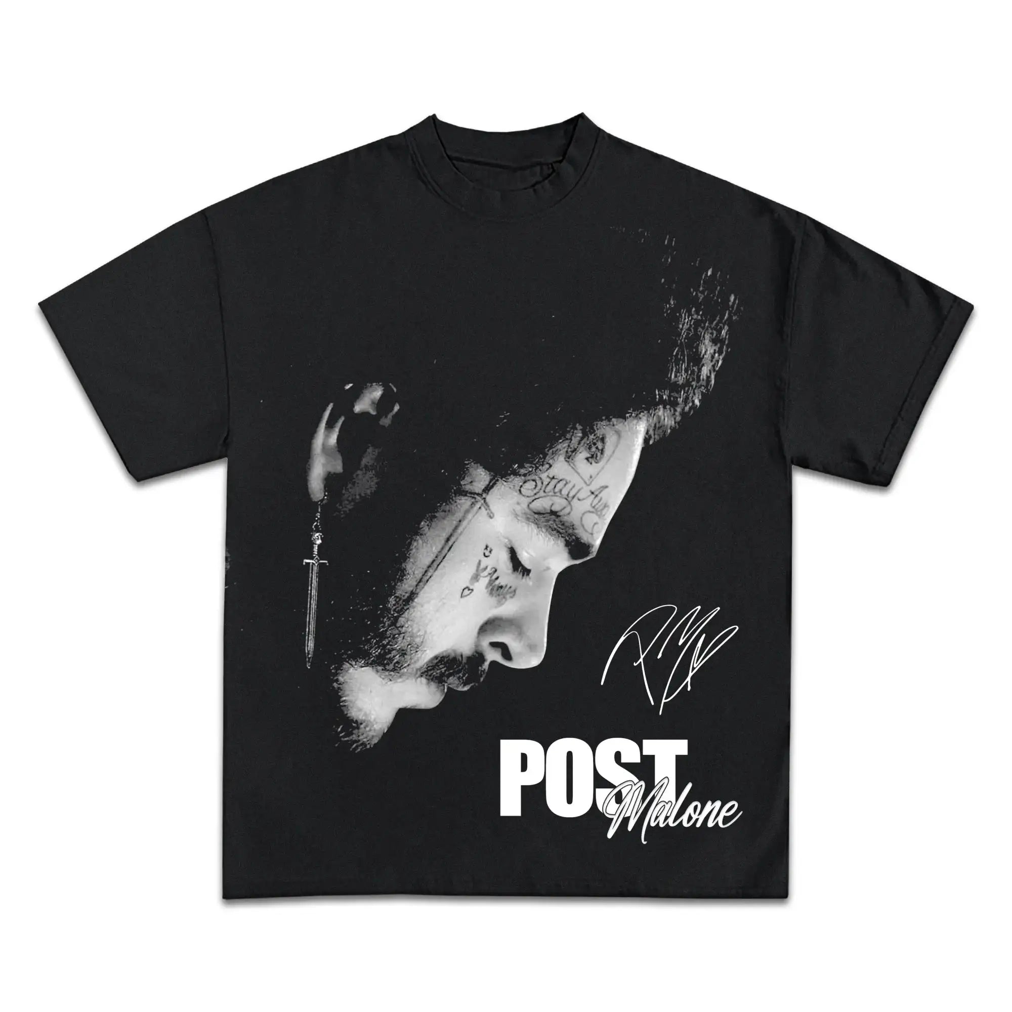 Post Malone Boxy Vintage Shirt Graphic Rap Tee Streetwear Y2K Neniom
