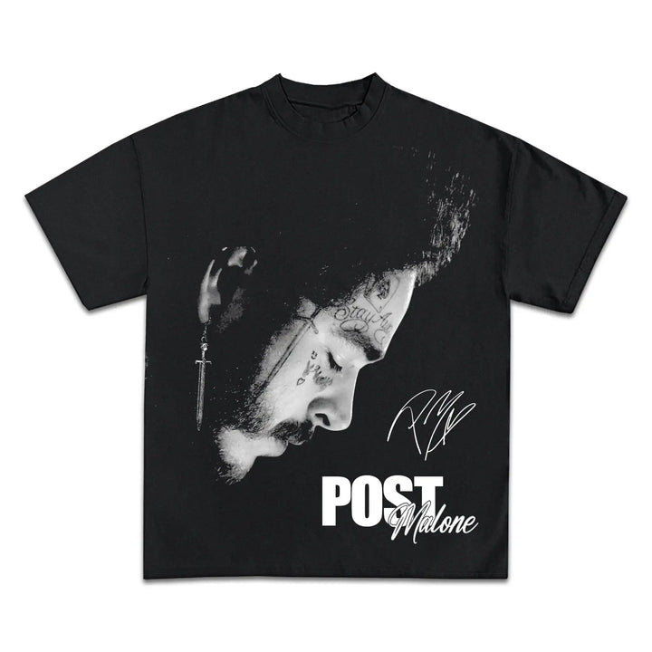 Post Malone Boxy Vintage Shirt Graphic Rap Tee Streetwear Y2K Neniom
