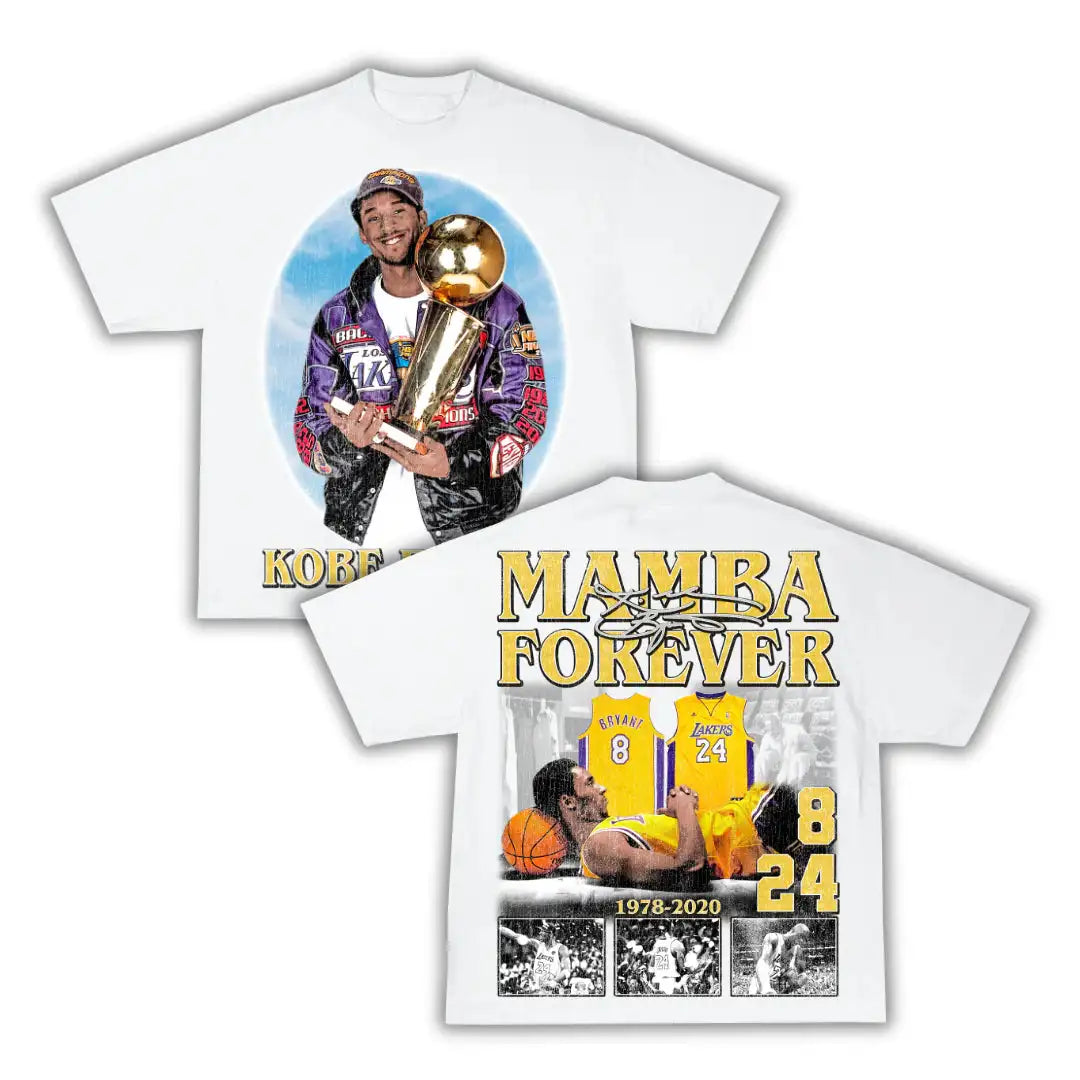 Mamba Forever Kobe Boxy Vintage Shirt Graphic Basketball Tee Streetwear Y2K Neniom