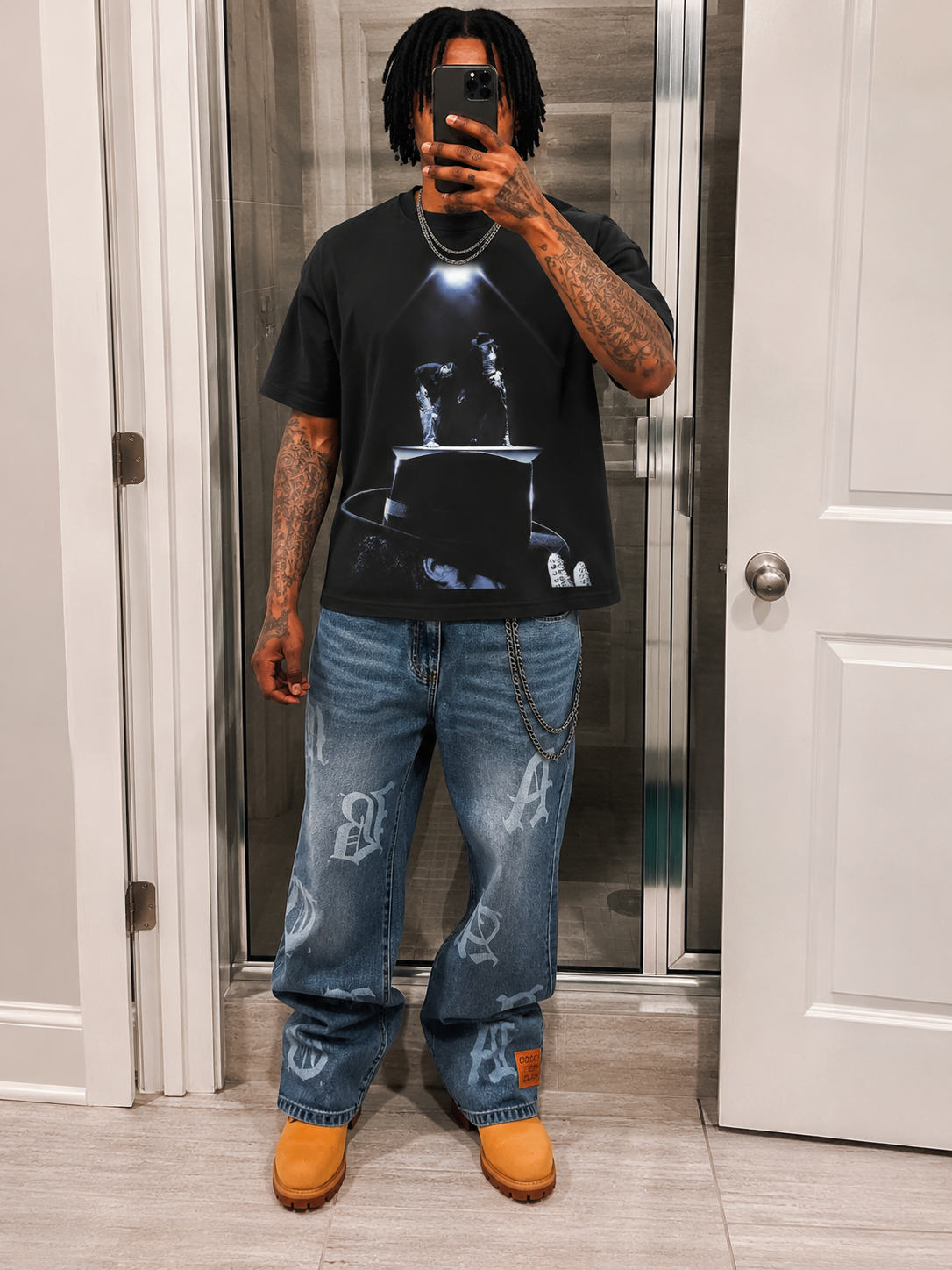 Drake & Michael Jackson Goat Show Boxy Shirt Vintage Streetwear Oversized Graphic Tee