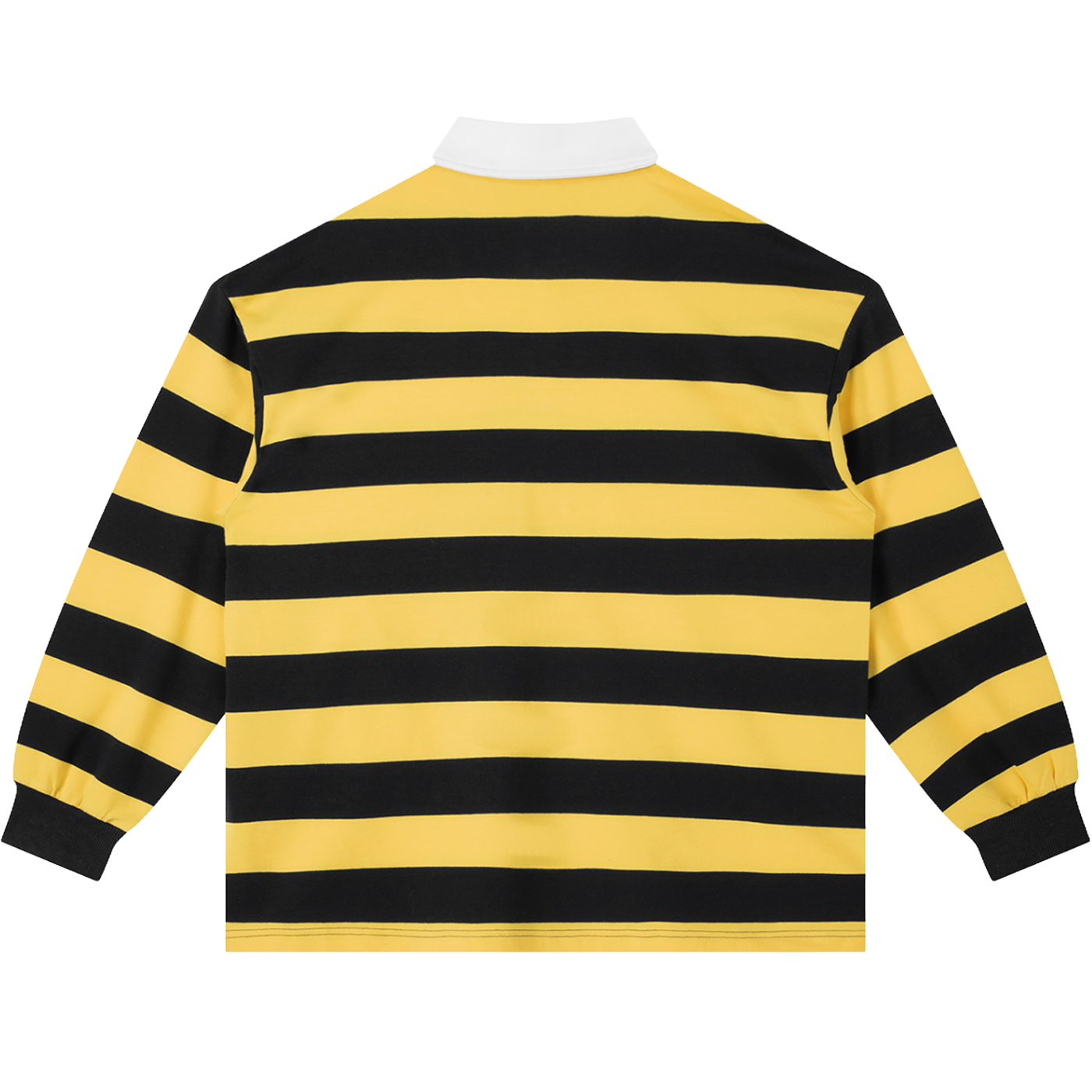 Friends Change, Money Don't Collared Color Block Stripe Polo Shirt Yellow / Navy Blue / Red - Neniom
