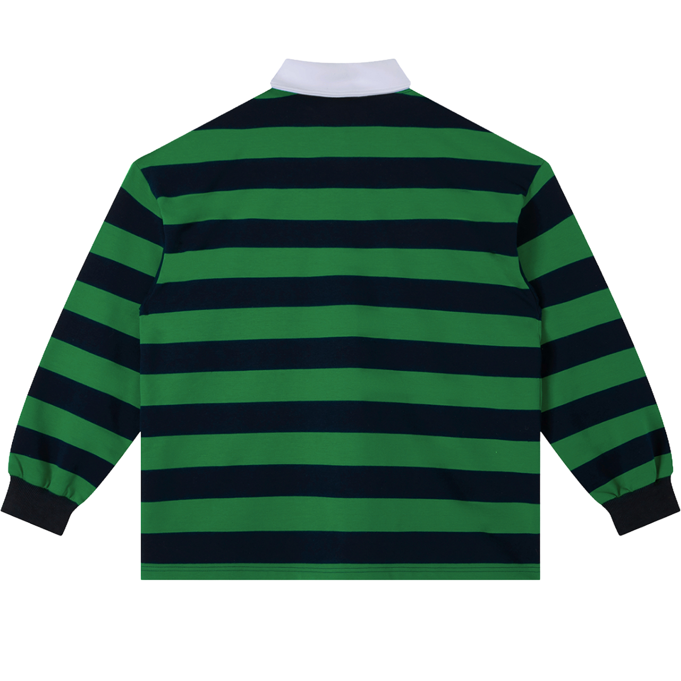 Friends Change, Money Don't Collared Color Block Stripe Polo Shirt Y2K Green / Navy Blue / Red - Neniom