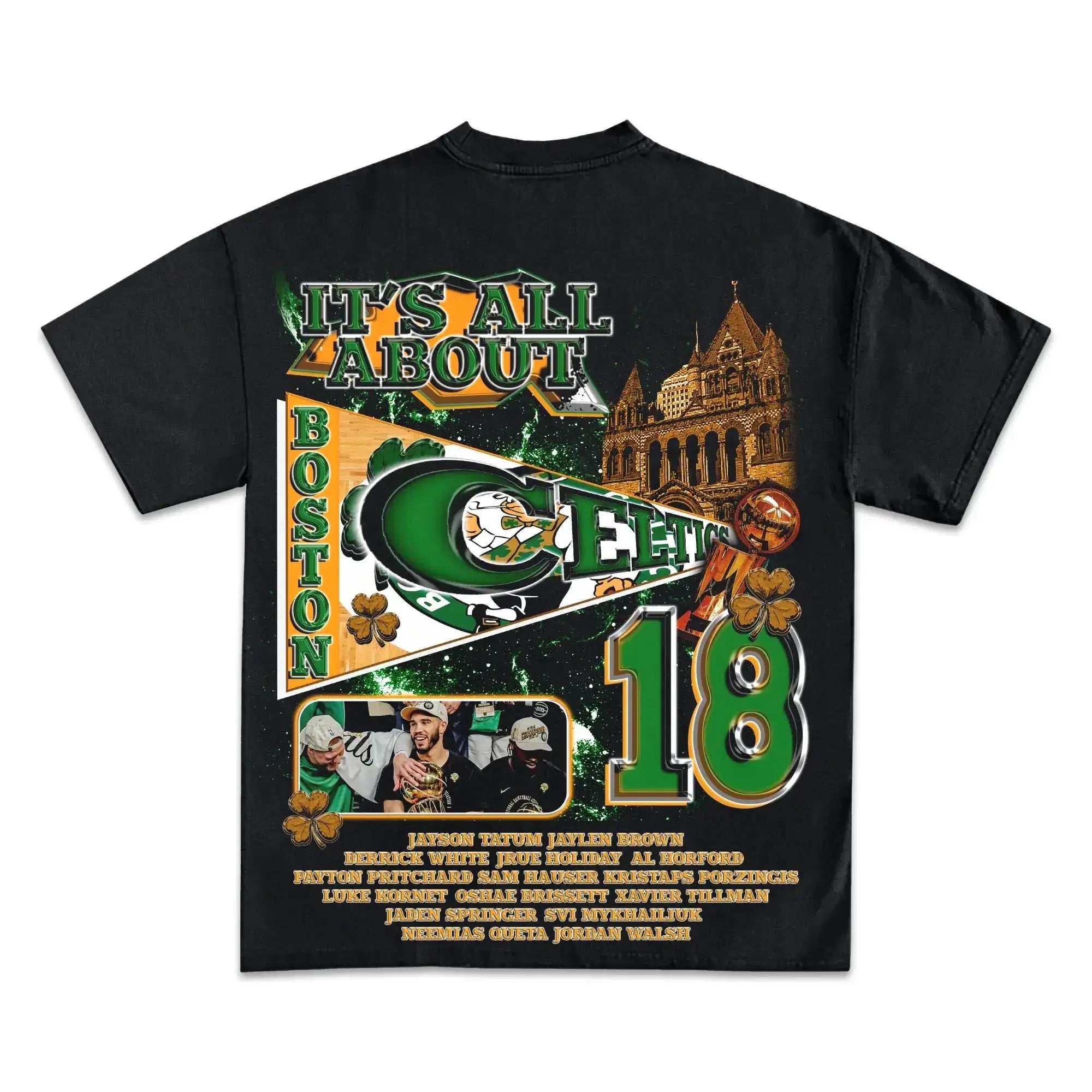 Boston Celtic Championship Boxy Shirt Vintage Basketball Tee Streetwear Y2K Neniom