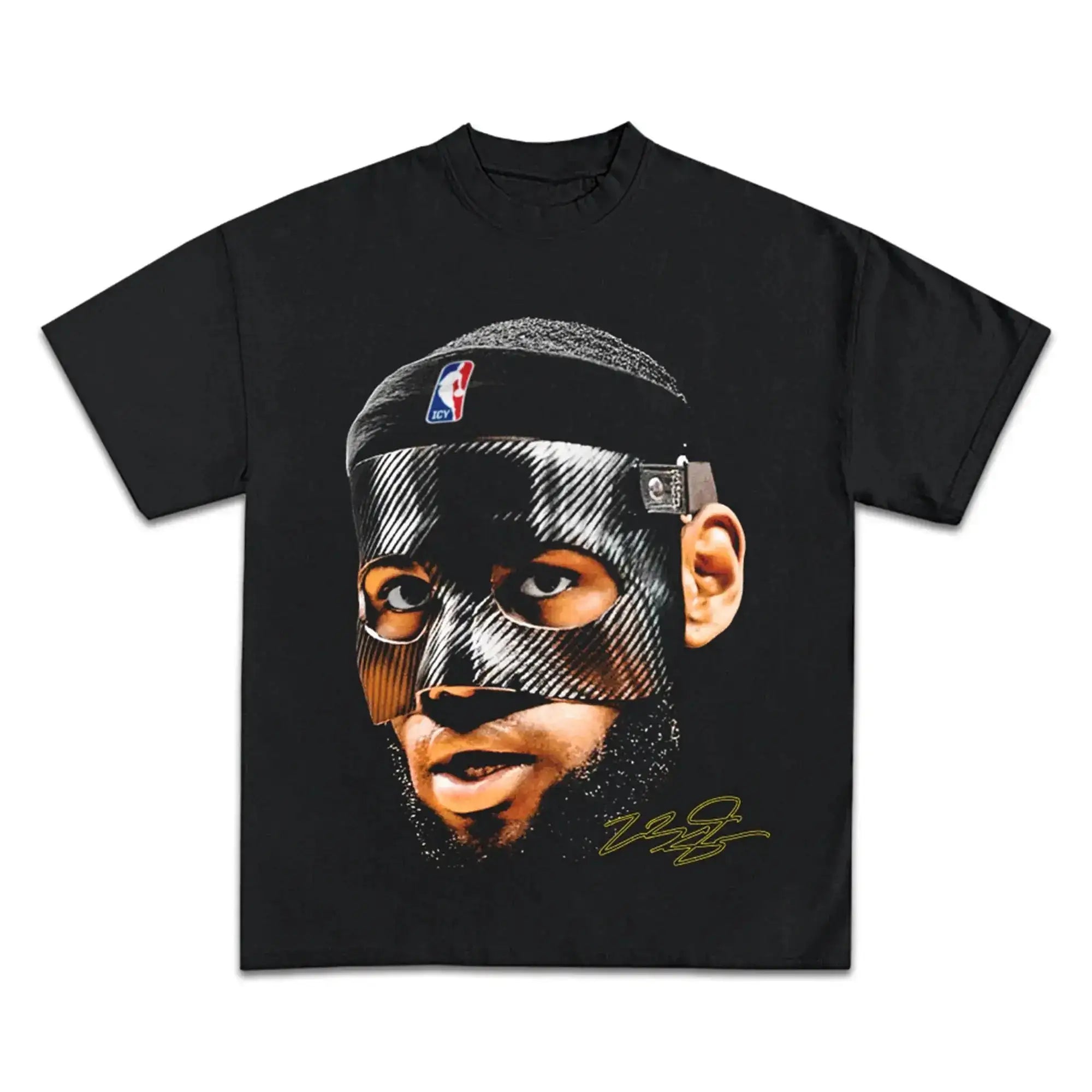 Masked Lebron James Boxy Shirt Vintage Basketball Tee Streetwear Y2K Oversized Unisex Retro Neniom