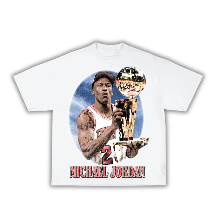 MJ JORDAN The Goat Seat Boxy Vintage Graphic Basketball Tee Streetwear Y2K Neniom