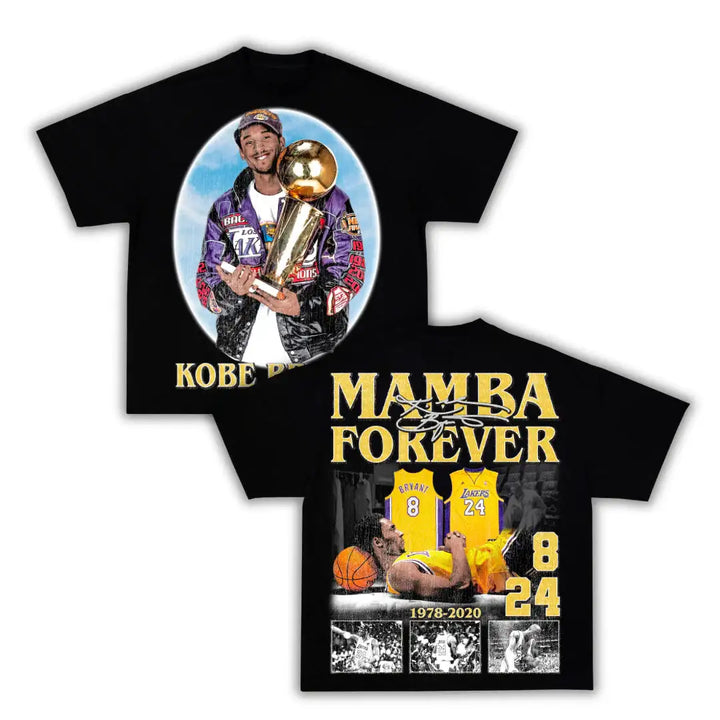 Mamba Forever Kobe Boxy Vintage Shirt Graphic Basketball Tee Streetwear Y2K Neniom