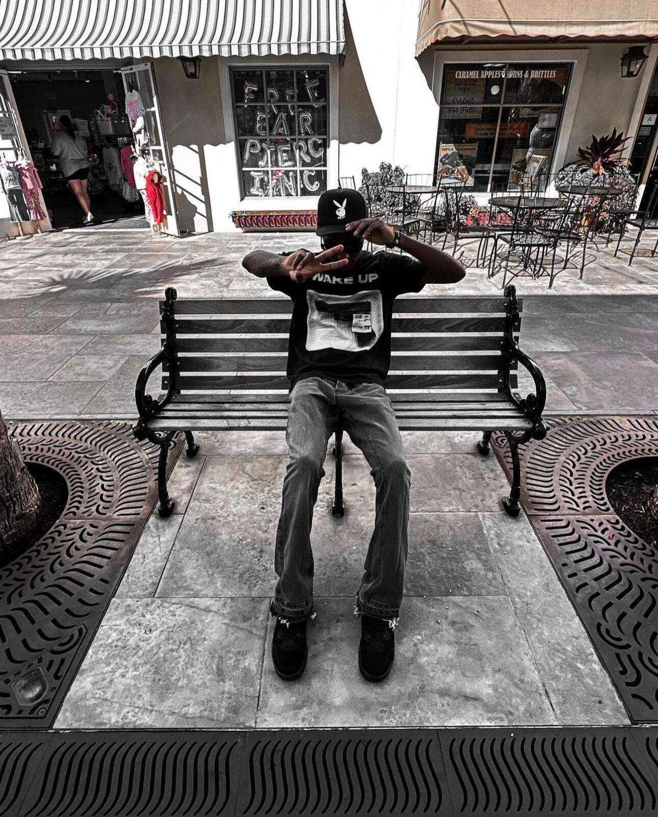 Wake Up Pistol Gun Vintage Oversized Boxy Shirt Graphic Y2K Tee Streetwear