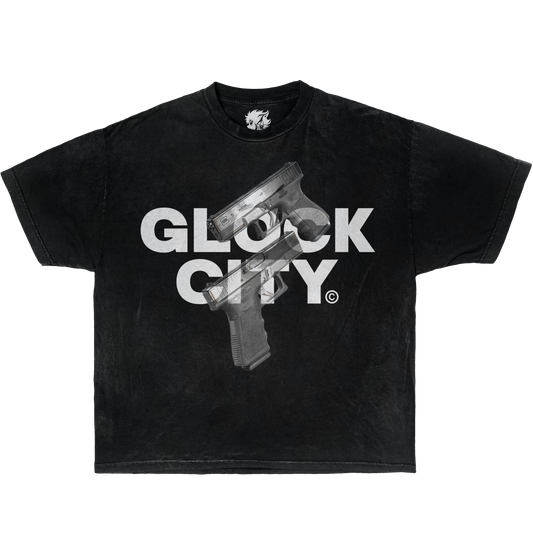 Glock City Boxy Garment-Dyed Shirt Streetwear Y2K