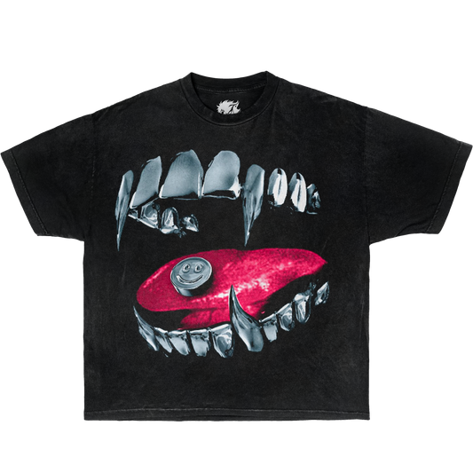 Neniom Grillz Happy Perc Boxy Garment-Dyed Tee Streetwear Y2K