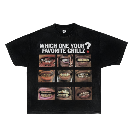 Favorite Grillz ? Boxy Garment-Dyed Shirt Streetwear Y2K