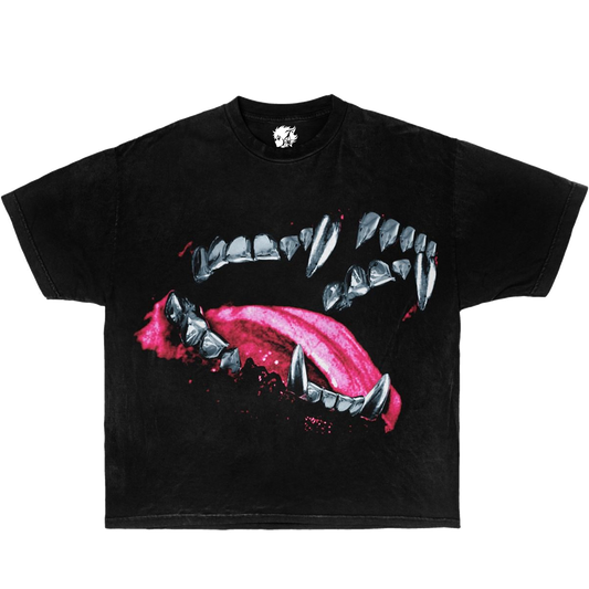 Neniom Grillz Dog Bite Boxy Garment-Dyed Tee Streetwear Y2K