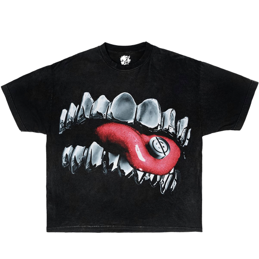 Neniom Grillz Unhappy Tablet Boxy Garment-Dyed Shirt Streetwear Y2K