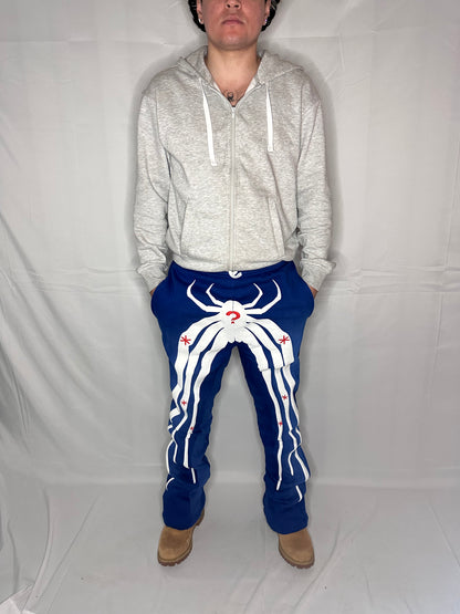 ★ LIMITADO ★ Neniom Pantalón Deportivo Acampanado De Araña Extragrande Con Estampado Puff AZUL