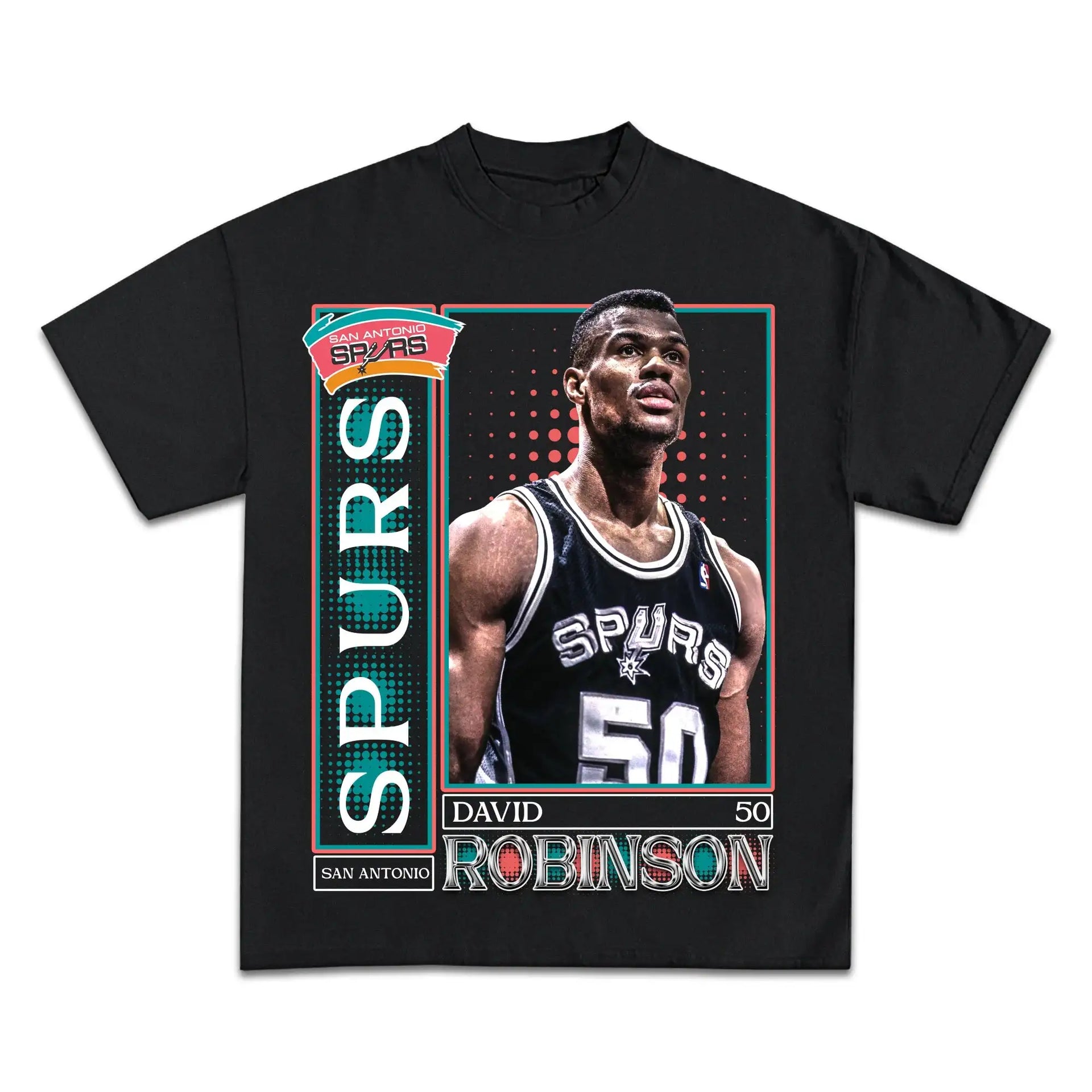 Spurs David Robinson Boxy Vintage Shirt Graphic Basketball Tee Streetwear Y2K Neniom