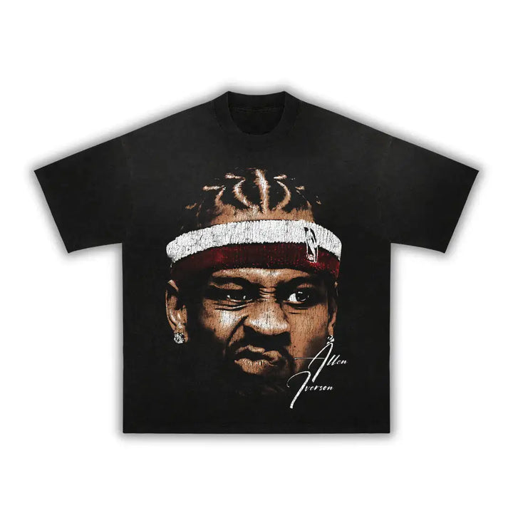 Iverson AI Big Face Boxy Vintage Graphic Basketball Tee Streetwear Y2K Neniom