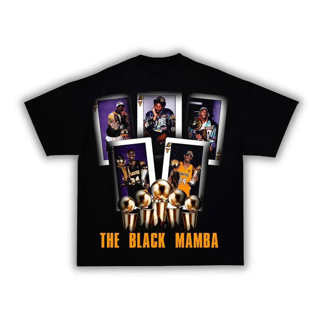 Kobe Bryant 5 Rings Boxy Vintage Graphic Basketball Tee Streetwear Y2K Neniom