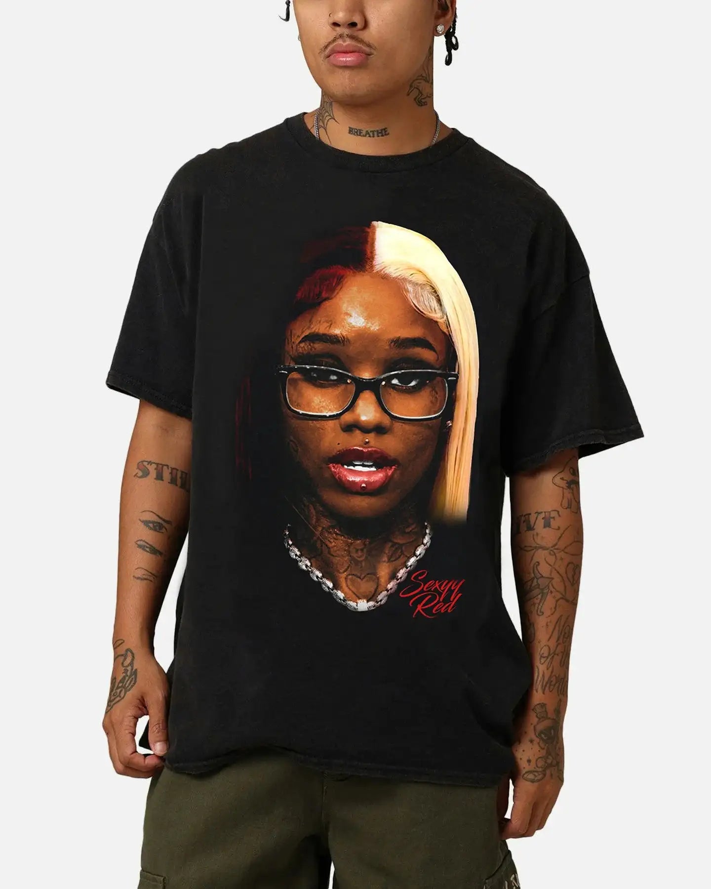 Sexyy Red Big Head Boxy Vintage Shirt Graphic Basketball Tee Streetwear Y2K Neniom