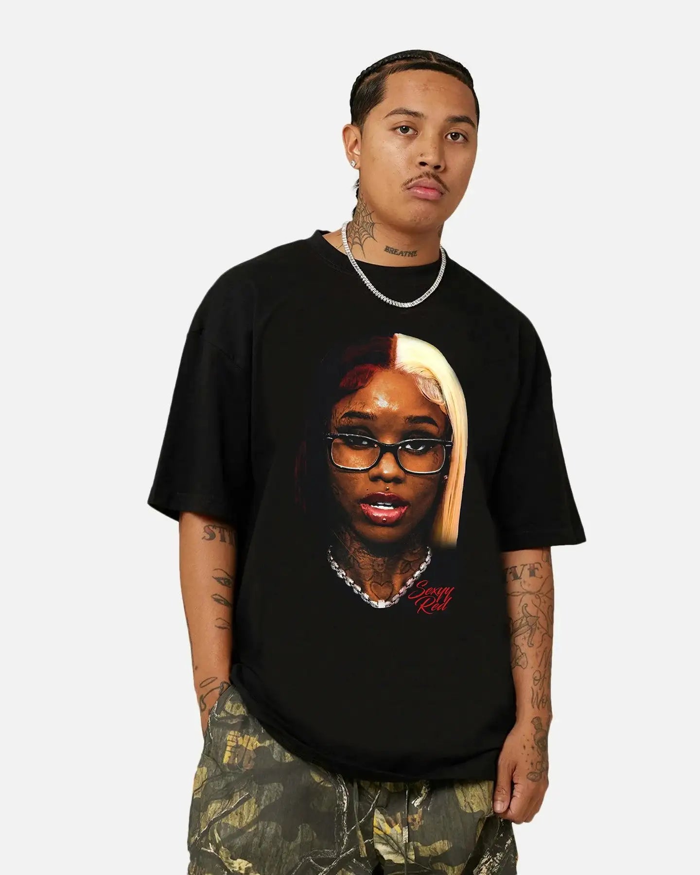 Sexyy Red Big Head Boxy Vintage Shirt Graphic Basketball Tee Streetwear Y2K Neniom