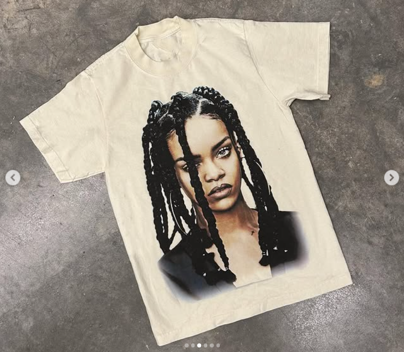 Rihanna Face Boxy Vintage Shirt Graphic Artist Rap Tees Oversized Streetwear Y2K Neniom