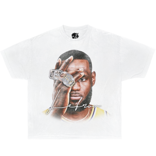 Lebron Championship Rings Hand Boxy Shirt Streetwear Y2K