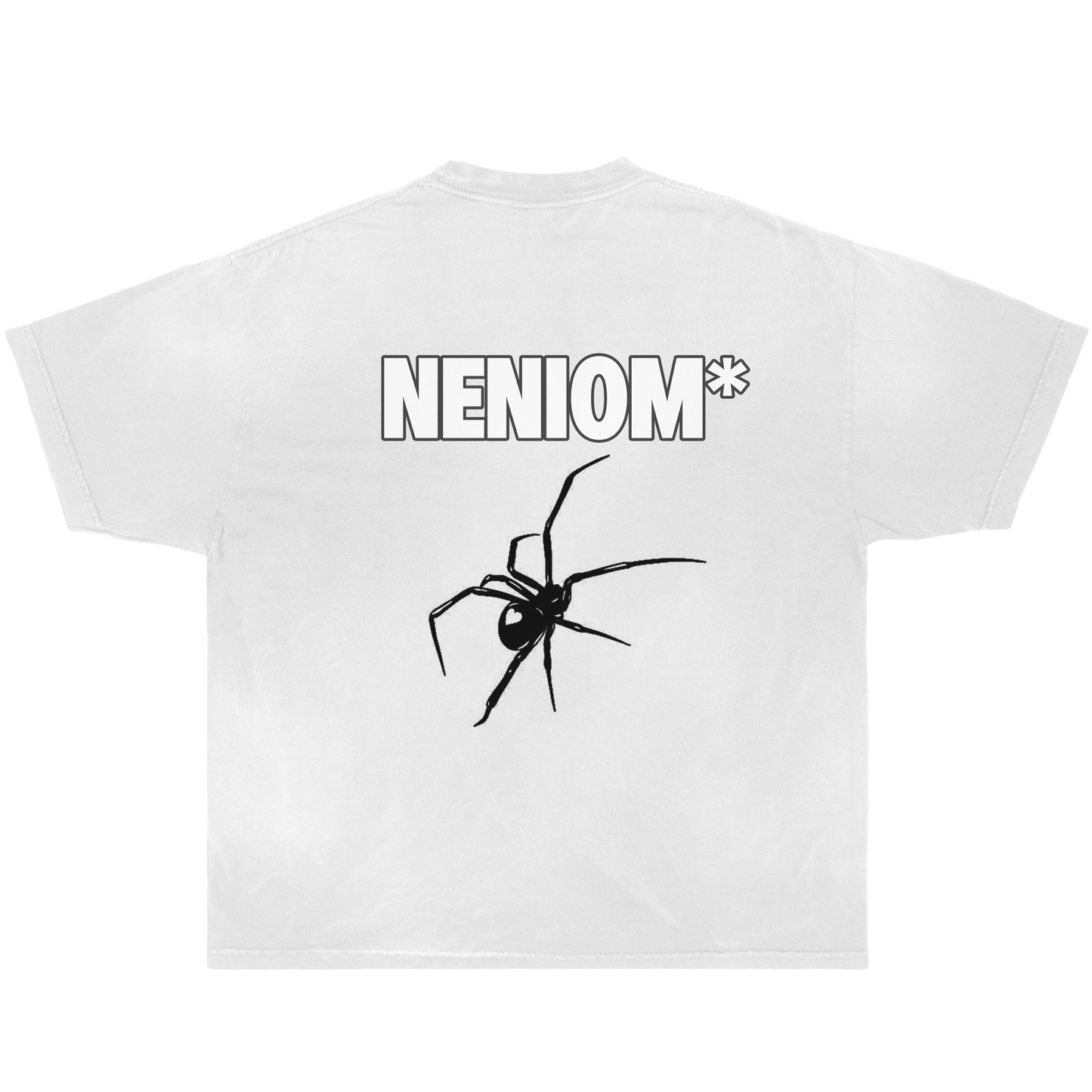 Neniom Text Spider Back Shirt Streetwear Y2K