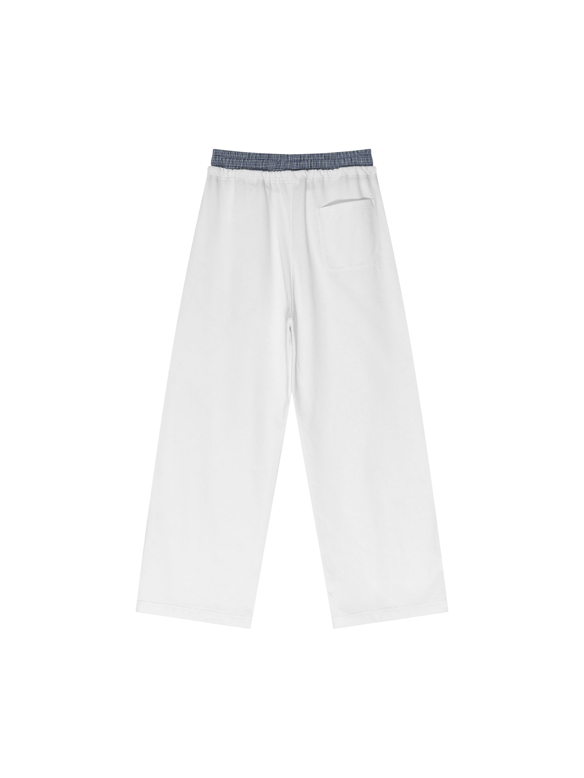 Blue Boxer Plaid Double Waist Sweatpants Streetwear Fashion Y2K Pants