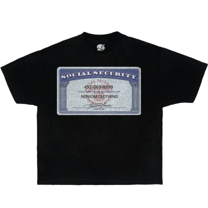 Neniom Social Security Card Shirt Streetwear Y2K Vintage Fashion