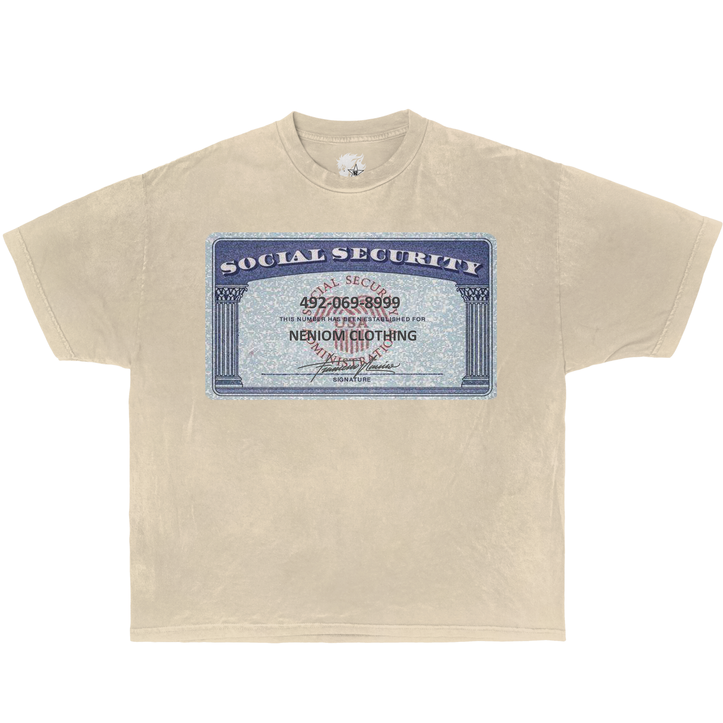 Neniom Social Security Card Shirt Streetwear Y2K Vintage Fashion