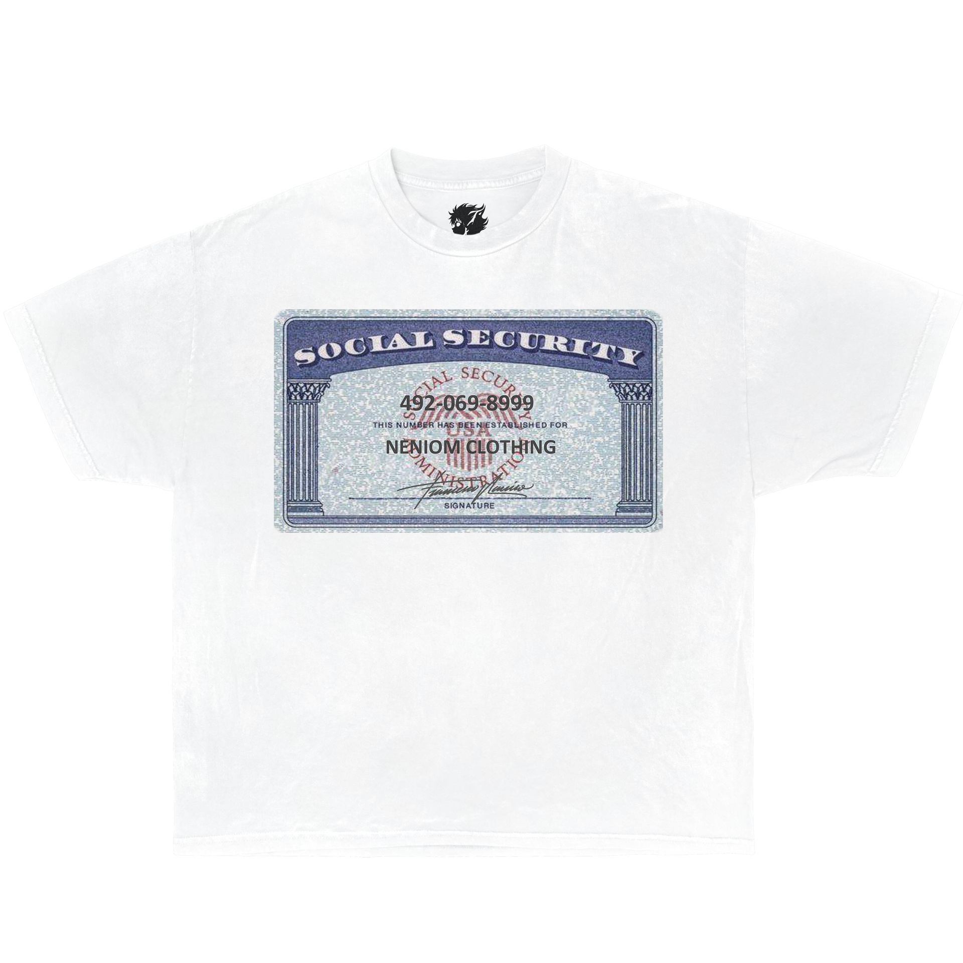 Social Security Card Boxy Shirt Streetwear Y2K Vintage Oversized Graphic Unisex Tees
